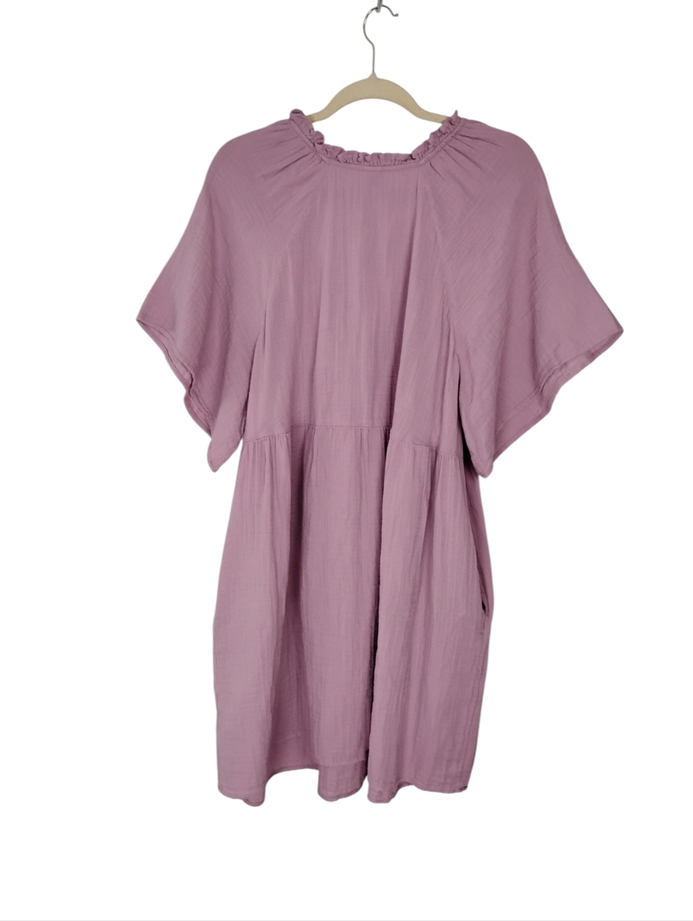 New Old Navy Split-Neck Crinkle Gauze Mini Swing Dress In Rose Dawn Size 2X - Picture 4 of 7